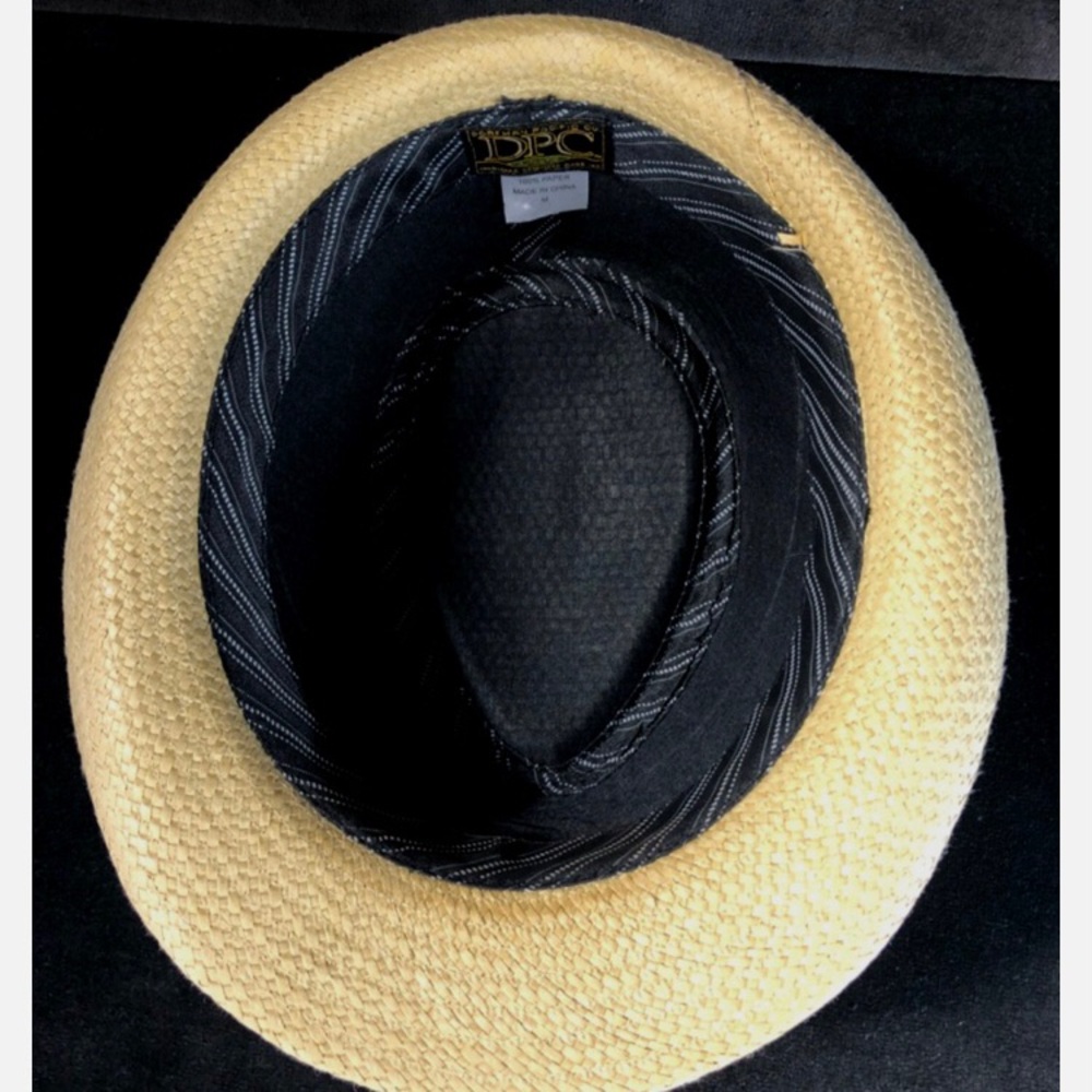 DPC DORFMAN PACIFIC CO Hat sz M Fedora Trilby Woven Paper Straw Natural Color - Picture 7 of 8